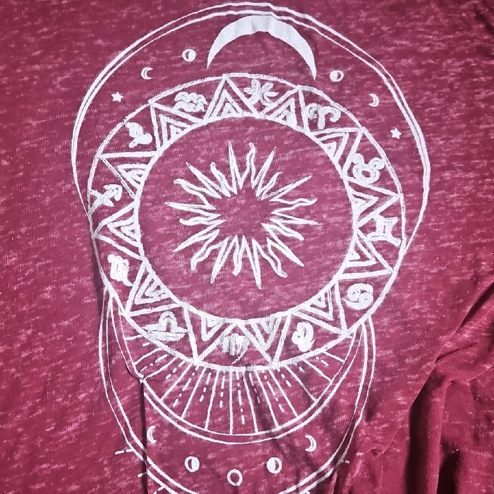 L.O.L. Vintage Maroon Top with White Print
